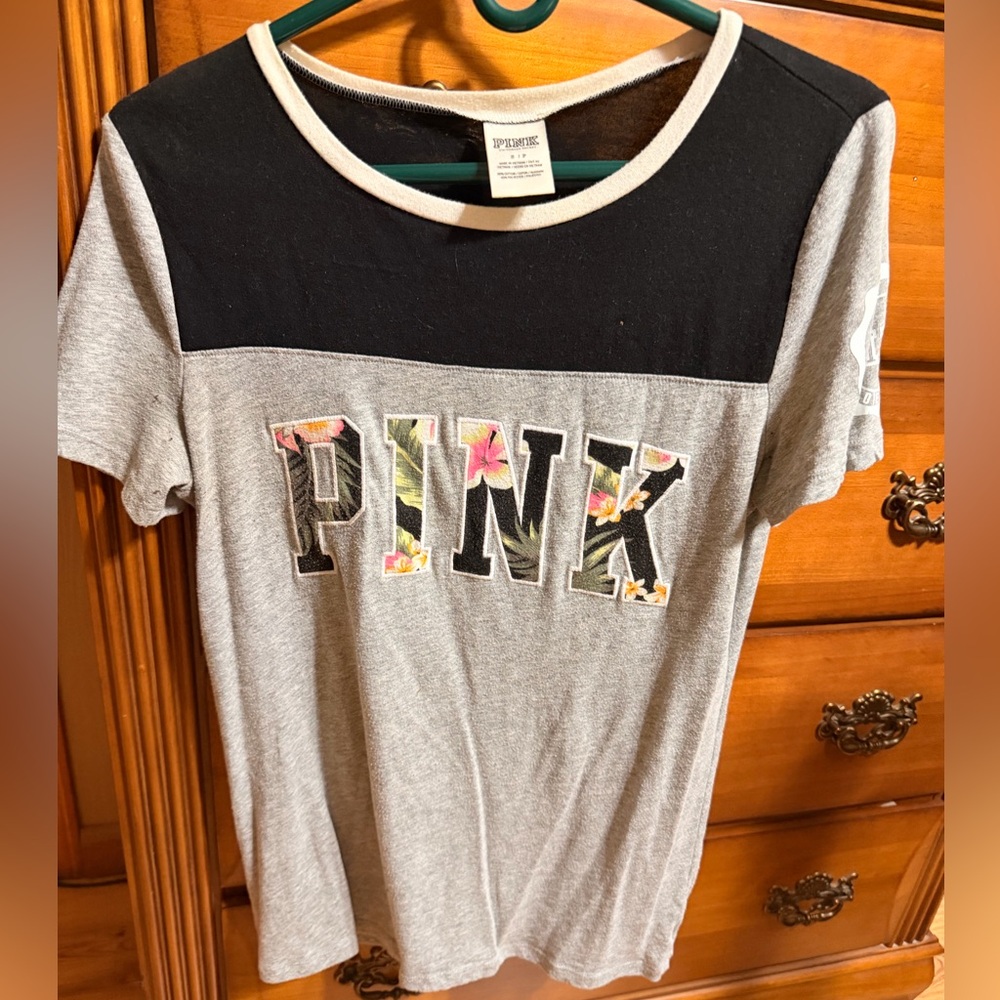 Gray and Black PINK Graphic Tee
